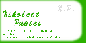nikolett pupics business card